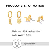 18k Plated Earrings Set 925 Sterling Silver For Women Party Pendientes