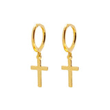 18k Silver Zircon Star Hoops Earrings For Women