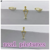 925 Sterling Silver Zircon Tassel Chain Stud Earring For Women