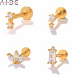 925 Sterling Silver Stud Earrings For Women Cartilage Earrings