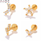 925 Sterling Silver Stud Earrings For Women Cartilage Earrings