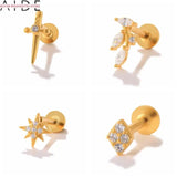 925 Sterling Silver Stud Earrings For Women Cartilage Earrings