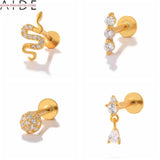 925 Sterling Silver Stud Earrings For Women Cartilage Earrings