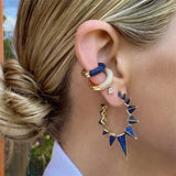 925 Silver Green Zircon Ear Cuff Woman Clip Earring