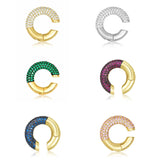 925 Silver Green Zircon Ear Cuff Woman Clip Earring