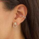 925 Sterling Silver Rose Ear Cuff Clip-On Earrings