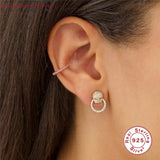 925 Sterling Silver Rose Ear Cuff Clip-On Earrings