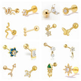 925 Sterling Silver Mini Tassel Lightning Moon Stud Earring