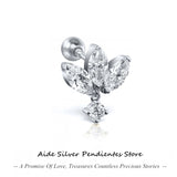 925 Silver Cartilage Stud Earrings Lightning Moon Jewelry