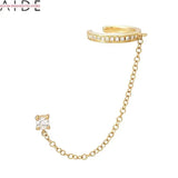 925 Sterling Silver Diamond Ear Clip Tassel Earrings for Women