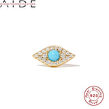 925 Sterling Silver Evil Eye Stud Earrings Women Pierced Cartilage Jewelry