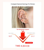 X Diamond Stud Earrings for Women Jewelry