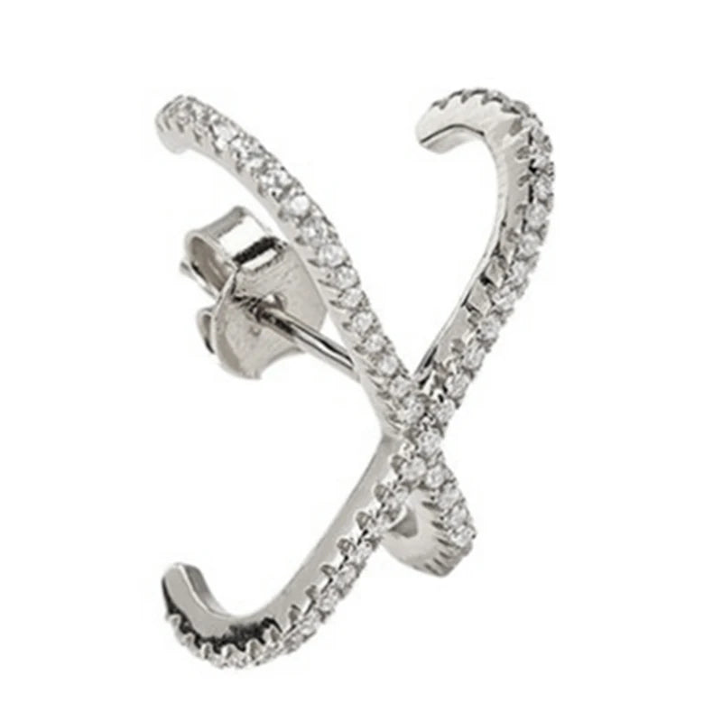 X Diamond Stud Earrings for Women Jewelry