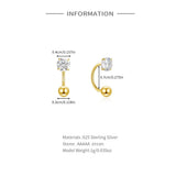 925 Sterling Silver U-Shape Ball Stud Earring