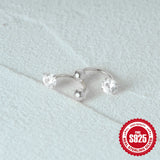 925 Sterling Silver U-Shape Ball Stud Earring