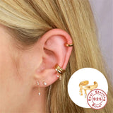 Real Silver 925 Earring Ear Clip Pendientes Jewelry for Women