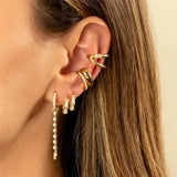 S925 Silver Double Layer Zirconia Clip Earring for Women