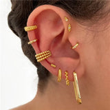 S925 Silver Double Layer Zirconia Clip Earring for Women