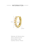 925 Sterling Silver Opal Circle Huggie Earring For Women