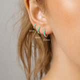 925 Sterling Silver Opal Circle Huggie Earring For Women