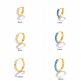 925 Sterling Silver Opal Circle Huggie Earring For Women