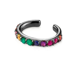 925 Silver Stone Punk Hipster Ear Cuff Stacking Ear Clip Fine Jewelry