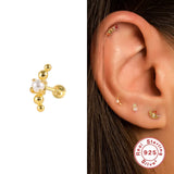 925 Silver Zircon Pearl Stud Earring for Women