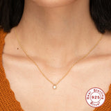 2-4mm Zircon Sterling Silver Choker Necklace Women Temperament DIY Jewelry