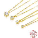 2-4mm Zircon Sterling Silver Choker Necklace Women Temperament DIY Jewelry