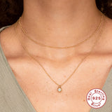 2-4mm Zircon Sterling Silver Choker Necklace Women Temperament DIY Jewelry