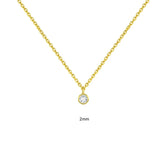 2-4mm Zircon Sterling Silver Choker Necklace Women Temperament DIY Jewelry
