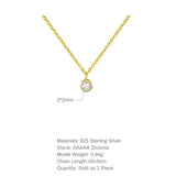 2-4mm Zircon Sterling Silver Choker Necklace Women Temperament DIY Jewelry