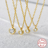 2-4mm Zircon Sterling Silver Choker Necklace Women Temperament DIY Jewelry
