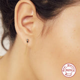925 Silver Pink Cross Zircon Stud Earrings Set