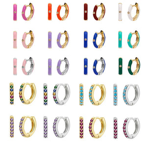 Silver Hoops Earrings Women Piercing Fine Jewelry Pendientes