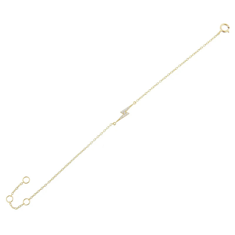925 Silver Lightning Star Bracelet 18k Chain for Girlfriend Gift Women Jewelry