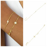 925 Silver Lightning Star Bracelet 18k Chain for Girlfriend Gift Women Jewelry