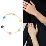 925 Silver Bracelet Women Charm Jewelry Flower Chain Gift