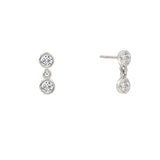 925 Silver Crystal Diamond Stud Earrings Piercing Chain Earring