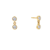 925 Silver Crystal Diamond Stud Earrings Piercing Chain Earring