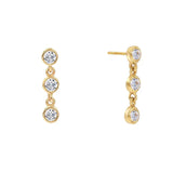 925 Silver Crystal Diamond Stud Earrings Piercing Chain Earring