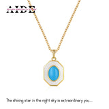 925 Silver Turquoise Enamel Pendant Necklace for Women