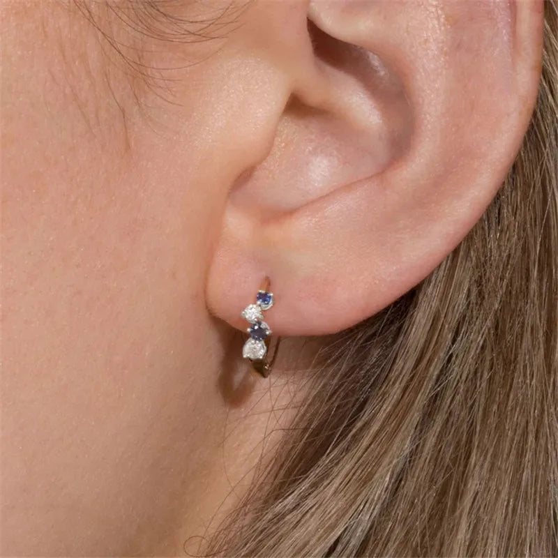 Zircon Circle Ear Buckles Huggie Earring Jewelry