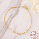 Adjustable S925 Silver Bracelet Chain for Women with 18K Jewelry