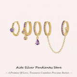 Purple Zircon Hoops Earrings for Women Wedding Boucle D?oreille