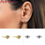 Zircon Earrings for Women 925 Silver Studs Fashionable Fine Jewelry
