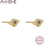 Zircon Earrings for Women 925 Silver Studs Fashionable Fine Jewelry