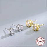 925 Silver Diamond Zircon Stud Earrings for Women