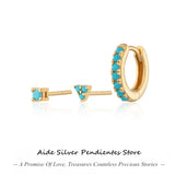 925 Silver Turquoise Stud Earrings for Women Jewelry
