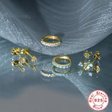 925 Silver Turquoise Stud Earrings for Women Jewelry